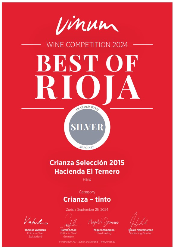 Hacienda el Ternero Crianza Selección DOCa Rioja, 2015