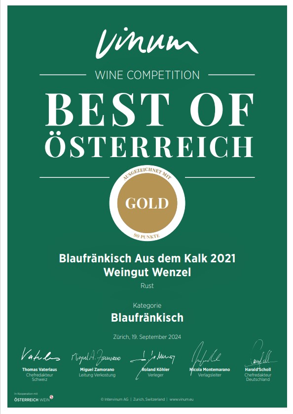 Blaufränkisch aus dem Kalk Landwein, 2021